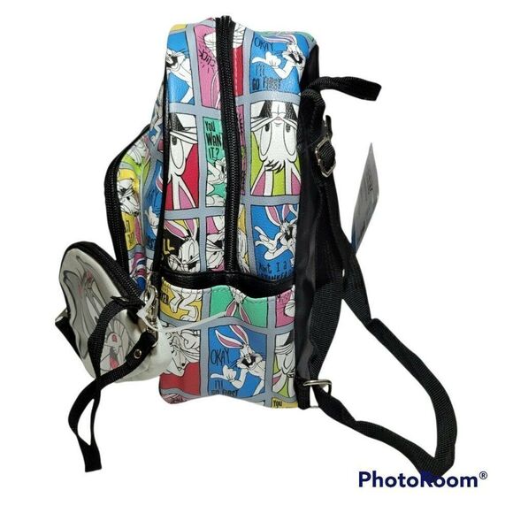Warner‎ Bros. Looney Tunes Bugs Bunny Mini Backpack w/Zip Pouch White 10.5\